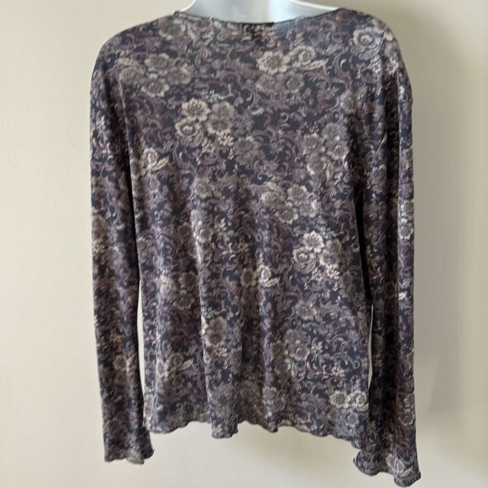 J Jill Women’s Top, Crossover Front, Mesh Surplice, Medium - Picture 3 of 6
